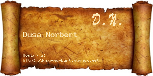 Dusa Norbert névjegykártya