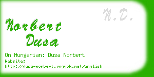 norbert dusa business card